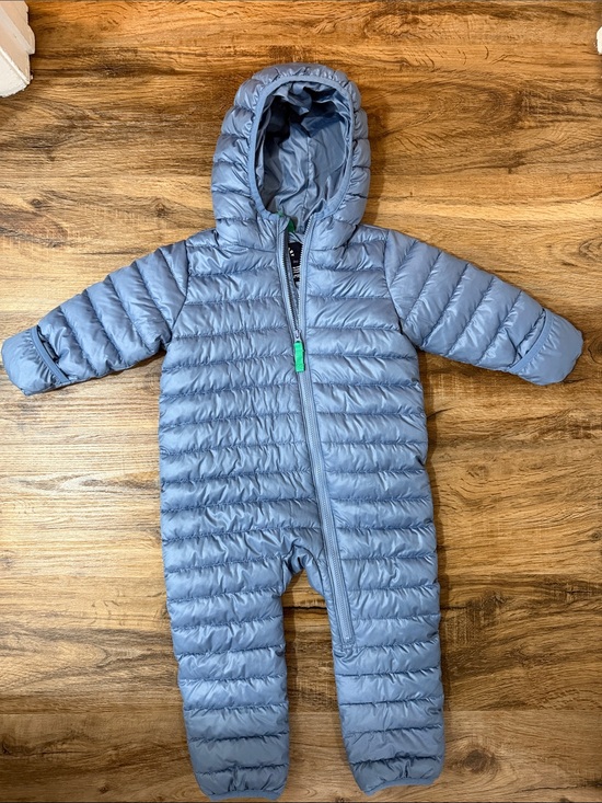 Primary Other - Primary Light Blue Quilted Hooded One-Piece Puffer Snow Suit Recycled Poly